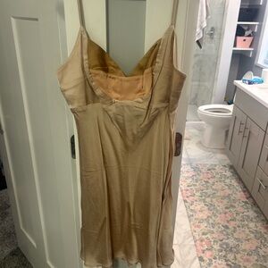 Anthropologie Beige Slip Dress